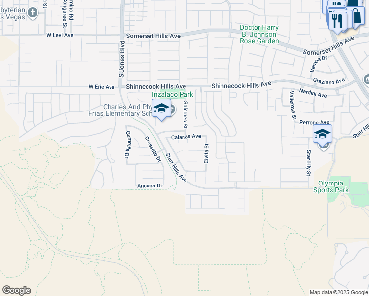 map of restaurants, bars, coffee shops, grocery stores, and more near 5752 Murtiga Court in Las Vegas