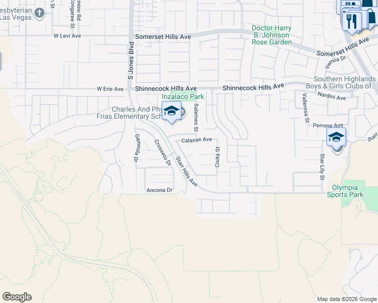 map of restaurants, bars, coffee shops, grocery stores, and more near 5788 Murtiga Court in Las Vegas