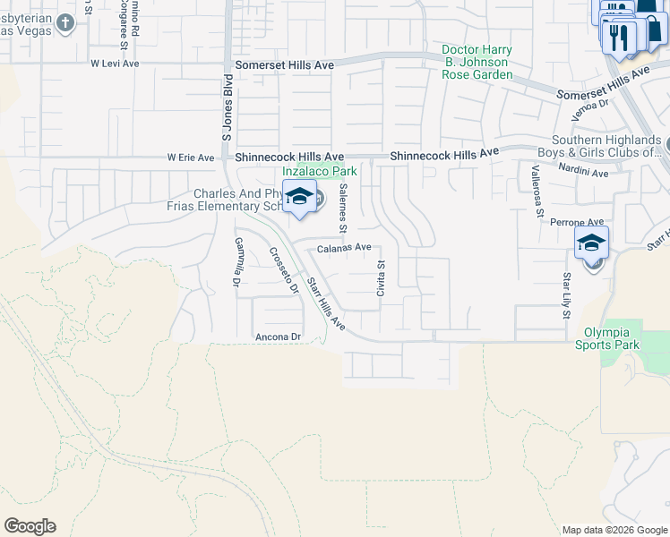 map of restaurants, bars, coffee shops, grocery stores, and more near 11171 Prado Del Rey Lane in Las Vegas