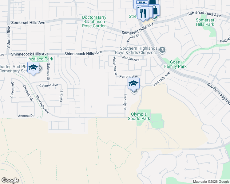 map of restaurants, bars, coffee shops, grocery stores, and more near 5078 Quiet Falls Court in Las Vegas