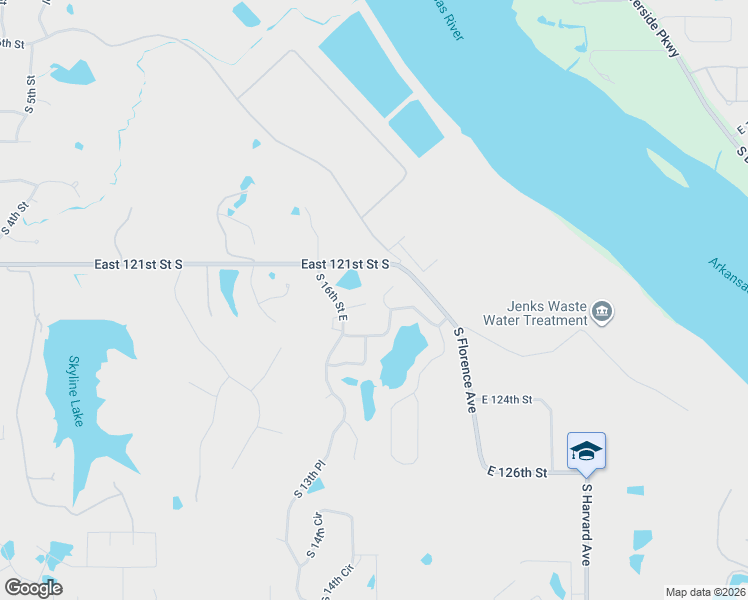 map of restaurants, bars, coffee shops, grocery stores, and more near 12206 South 18th Avenue East in Jenks