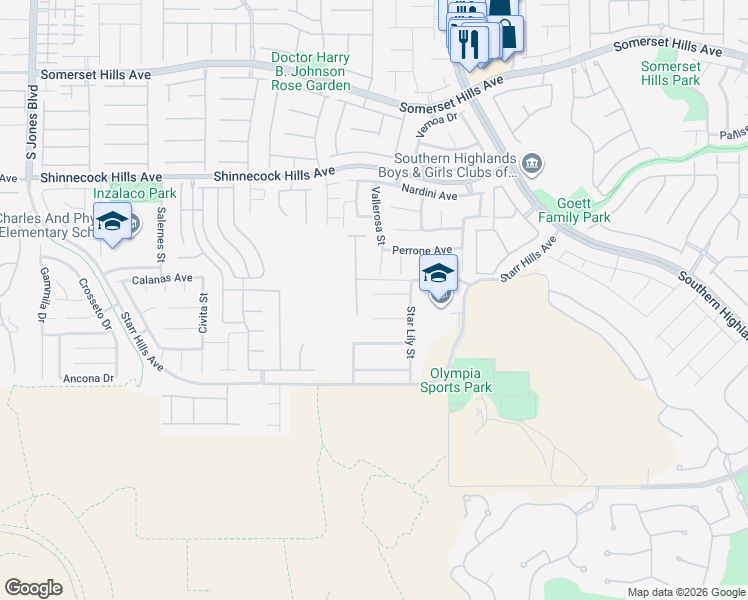 map of restaurants, bars, coffee shops, grocery stores, and more near 5113 Ivy Creek Court in Las Vegas