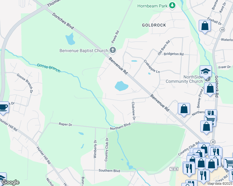 map of restaurants, bars, coffee shops, grocery stores, and more near 1934 Sapphire Road in Rocky Mount