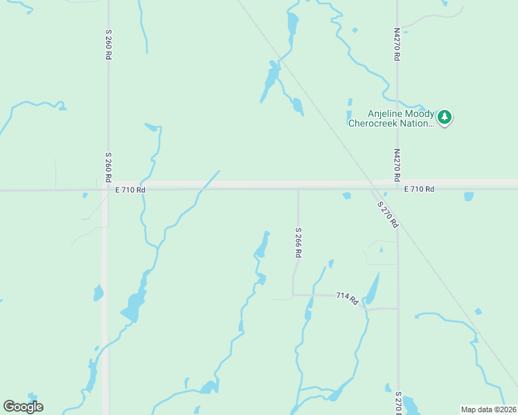 map of restaurants, bars, coffee shops, grocery stores, and more near 26530 East 710 Road in Wagoner