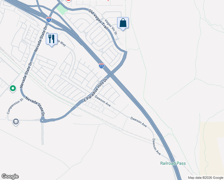 map of restaurants, bars, coffee shops, grocery stores, and more near 1109 Moonlit Oasis Lane in Henderson