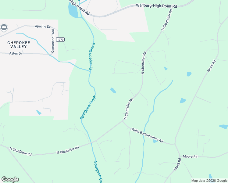 map of restaurants, bars, coffee shops, grocery stores, and more near 1263 North Clodfelter Road in High Point