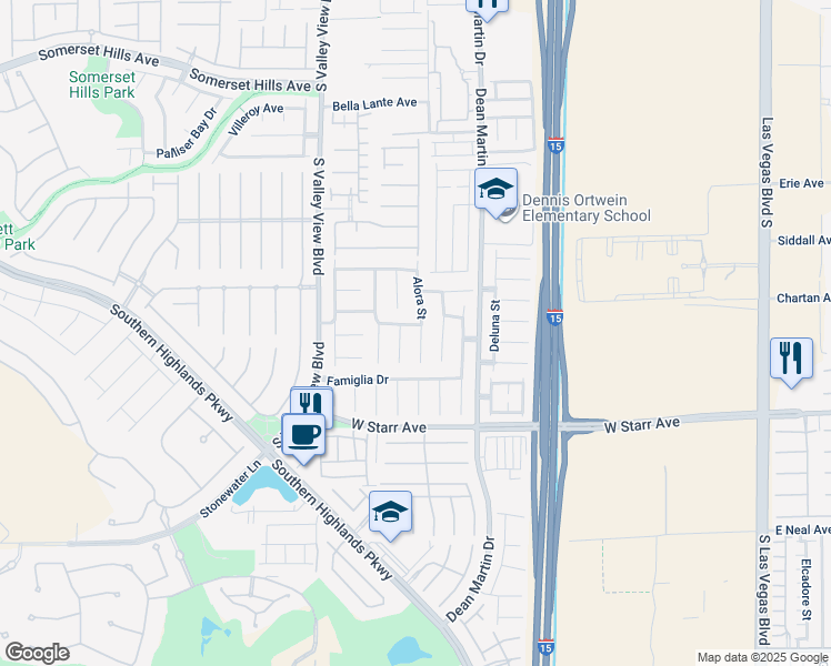 map of restaurants, bars, coffee shops, grocery stores, and more near 11135 Alora Street in Las Vegas