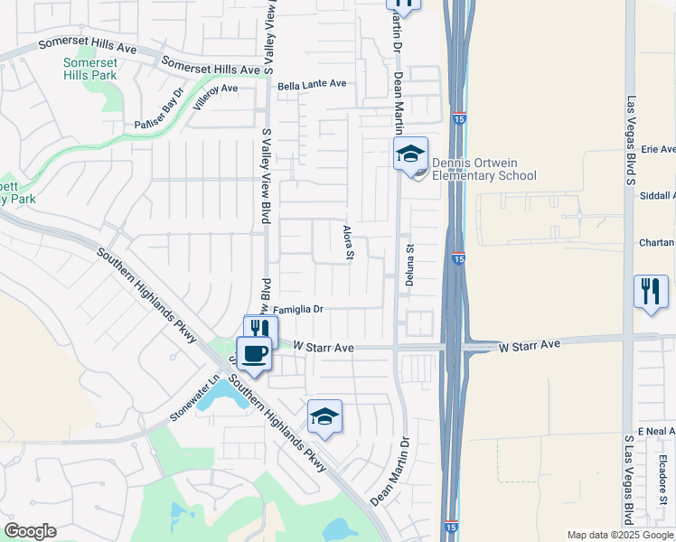 map of restaurants, bars, coffee shops, grocery stores, and more near 11136 Varedo Court in Las Vegas