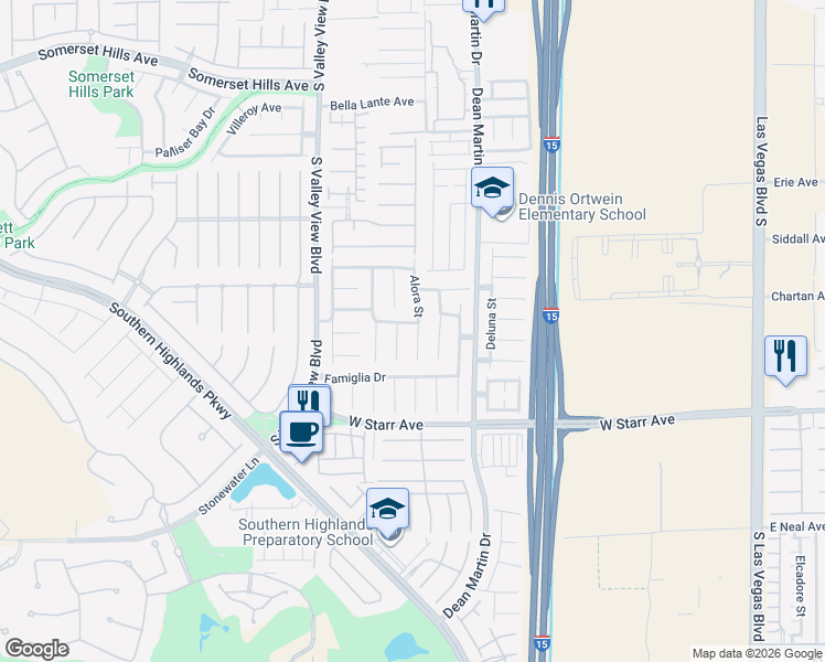 map of restaurants, bars, coffee shops, grocery stores, and more near 11180 Varedo Court in Las Vegas