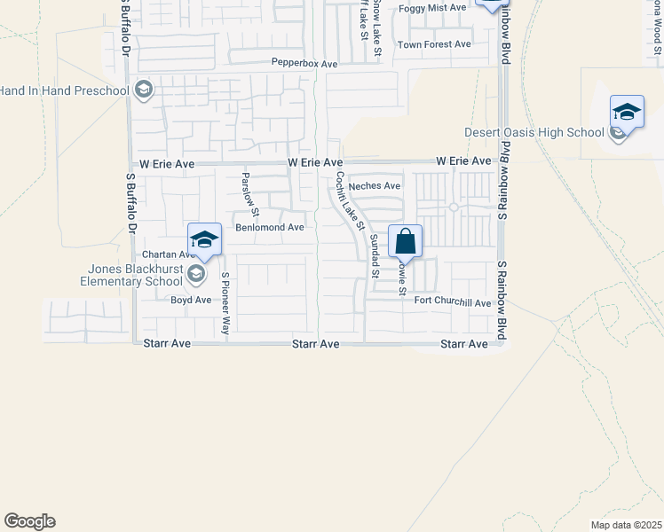 map of restaurants, bars, coffee shops, grocery stores, and more near 7317 Caballo Range Avenue in Las Vegas