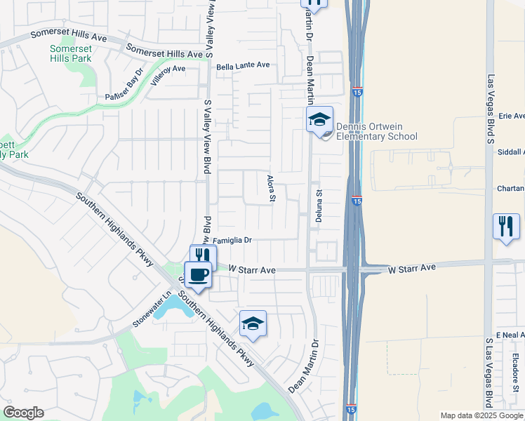 map of restaurants, bars, coffee shops, grocery stores, and more near 11136 Varedo Court in Las Vegas
