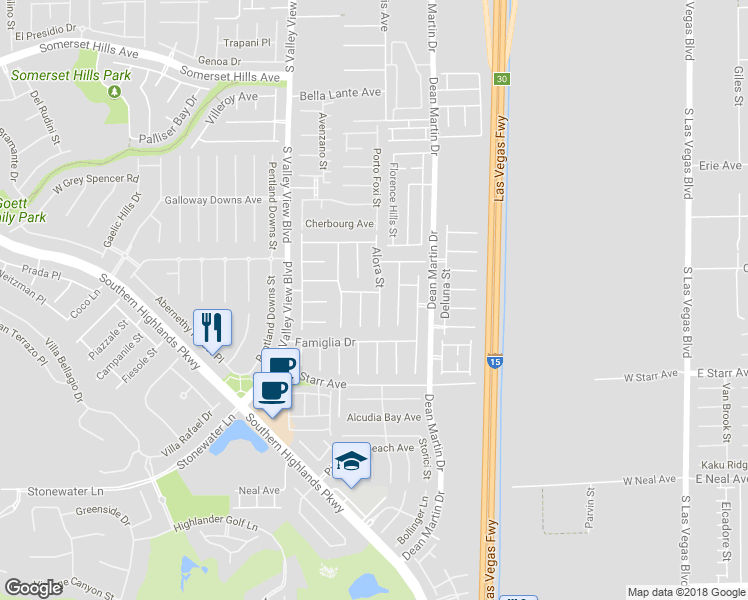 map of restaurants, bars, coffee shops, grocery stores, and more near 11135 Alora Street in Las Vegas