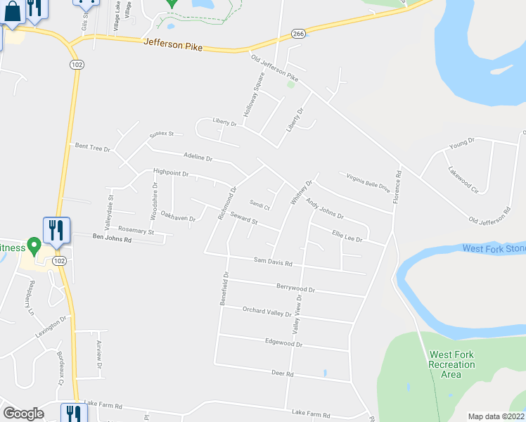 map of restaurants, bars, coffee shops, grocery stores, and more near 401 Sandi Court in Smyrna