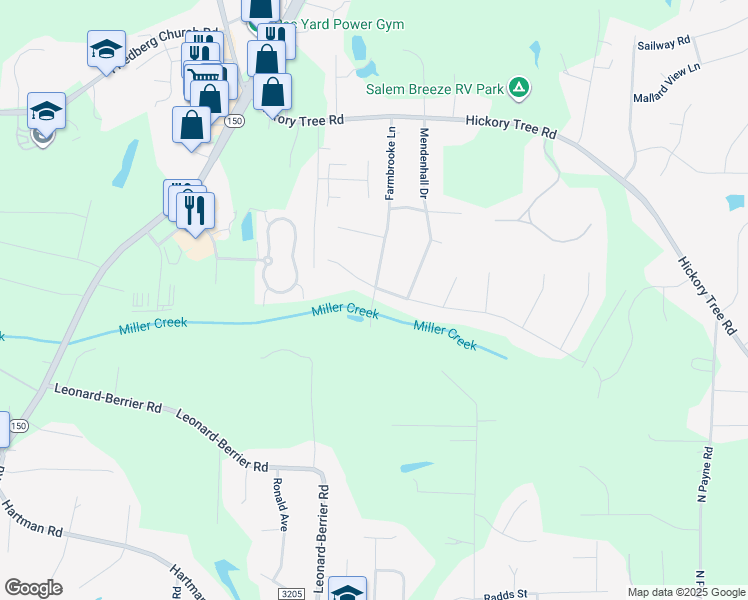 map of restaurants, bars, coffee shops, grocery stores, and more near 252 Widaustin Drive in Winston Salem