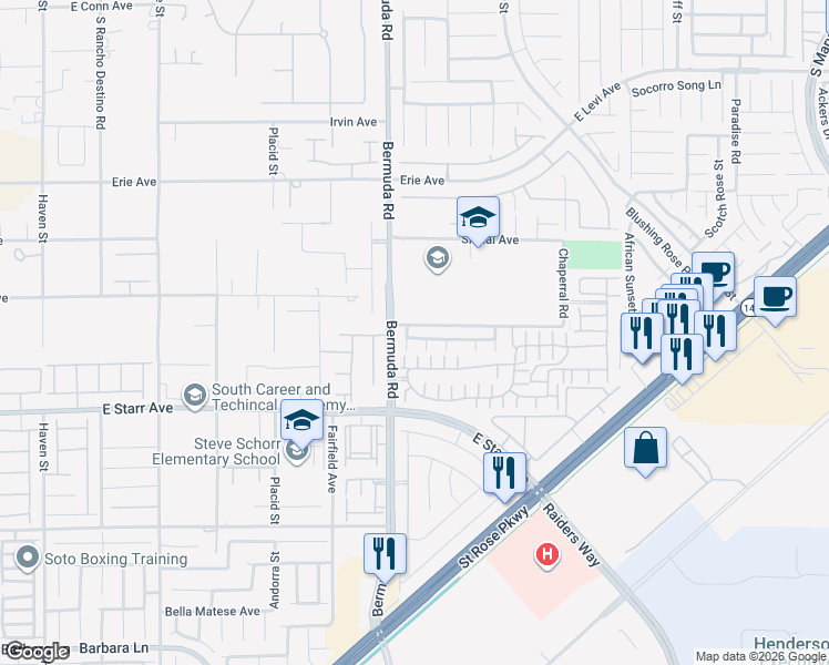 map of restaurants, bars, coffee shops, grocery stores, and more near 3700 Liberty Heights Avenue in Henderson