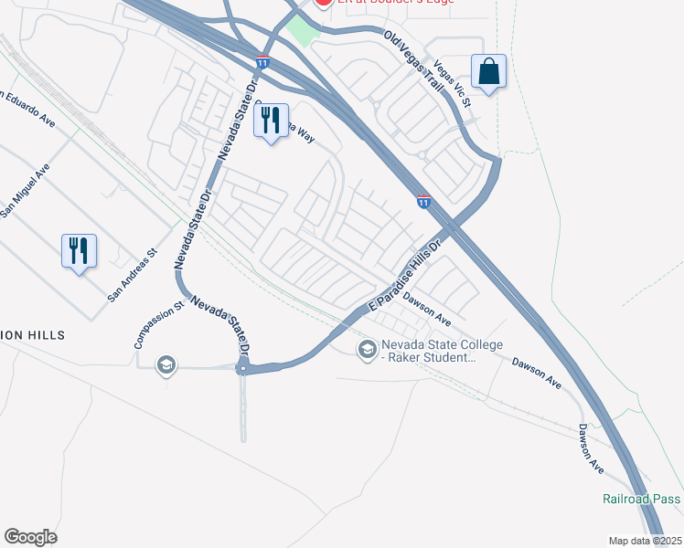 map of restaurants, bars, coffee shops, grocery stores, and more near 1149 Gecko Road in Henderson