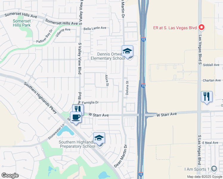 map of restaurants, bars, coffee shops, grocery stores, and more near 11135 Verismo Street in Las Vegas