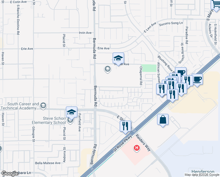 map of restaurants, bars, coffee shops, grocery stores, and more near 3700 Liberty Heights Avenue in Henderson