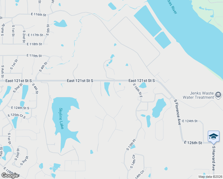 map of restaurants, bars, coffee shops, grocery stores, and more near 12104 South 14th Court in Jenks