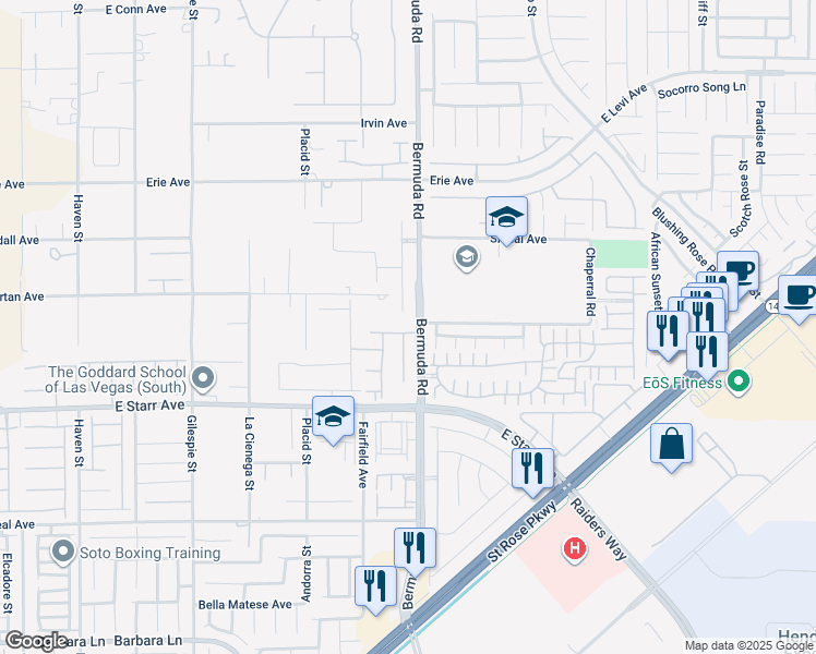 map of restaurants, bars, coffee shops, grocery stores, and more near 392 Coastal Fog Avenue in Las Vegas