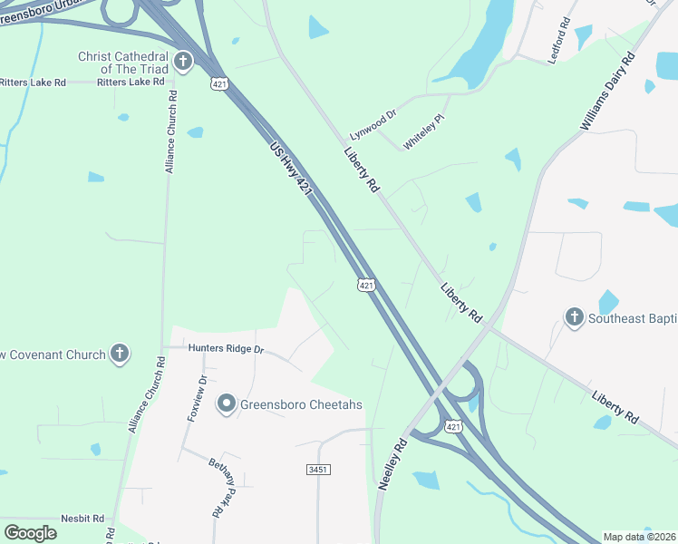 map of restaurants, bars, coffee shops, grocery stores, and more near 4801 Begonia Road in Pleasant Garden