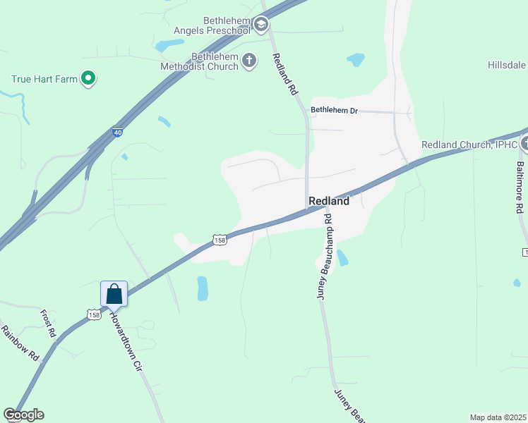 map of restaurants, bars, coffee shops, grocery stores, and more near 4307 U.S. 158 in Advance