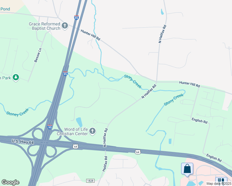 map of restaurants, bars, coffee shops, grocery stores, and more near 3301 Cornwallis Drive in Rocky Mount
