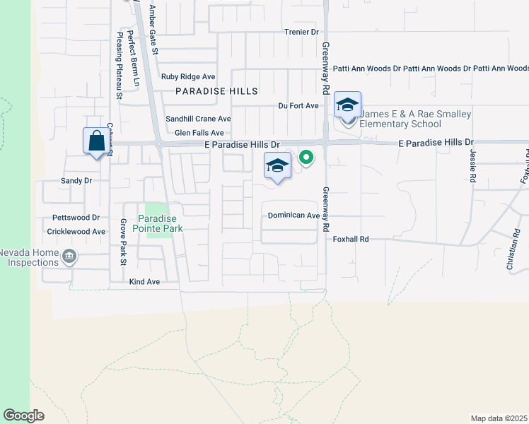 map of restaurants, bars, coffee shops, grocery stores, and more near 208 Dominican Avenue in Henderson