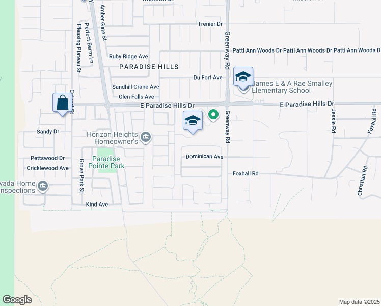 map of restaurants, bars, coffee shops, grocery stores, and more near 220 Dominican Avenue in Henderson