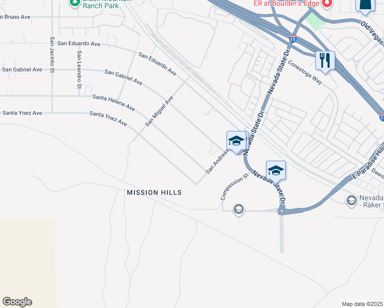 map of restaurants, bars, coffee shops, grocery stores, and more near 1212 Santa Helena Avenue in Henderson