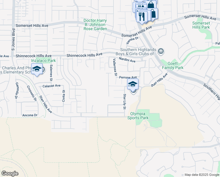 map of restaurants, bars, coffee shops, grocery stores, and more near 11124 Socrates Ridge Street in Las Vegas