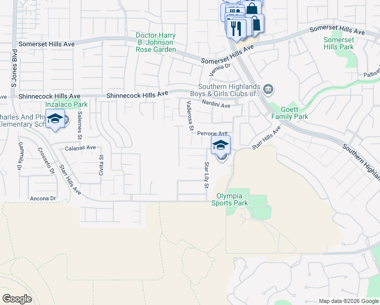 map of restaurants, bars, coffee shops, grocery stores, and more near 5100 Ivy Creek Court in Las Vegas