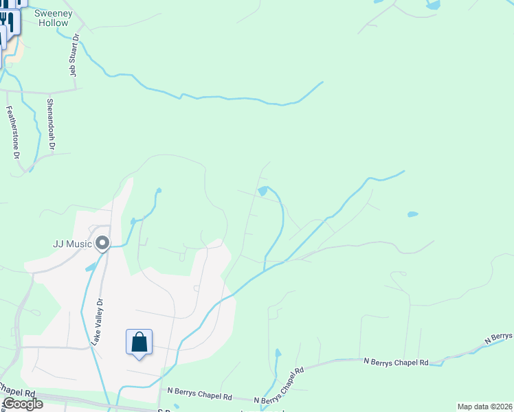 map of restaurants, bars, coffee shops, grocery stores, and more near 2304 Hart's Landmark Drive in Franklin