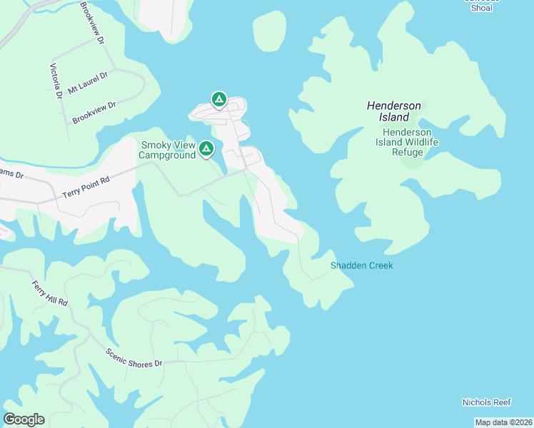 map of restaurants, bars, coffee shops, grocery stores, and more near 1729 Doc Terry Road in Dandridge