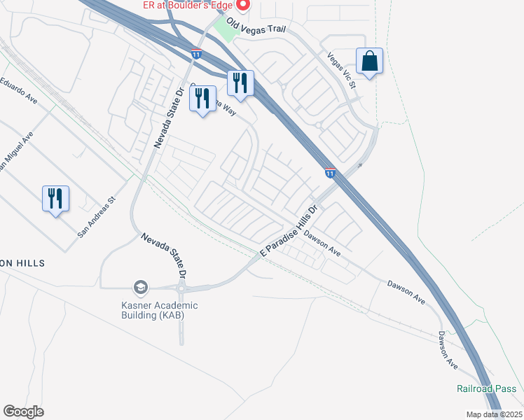 map of restaurants, bars, coffee shops, grocery stores, and more near 1172 Paradise Desert Avenue in Henderson
