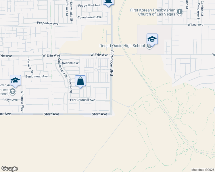 map of restaurants, bars, coffee shops, grocery stores, and more near 11084 South Rainbow Boulevard in Las Vegas