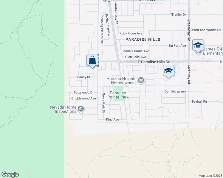 map of restaurants, bars, coffee shops, grocery stores, and more near 1132 Highbury Grove Street in Henderson