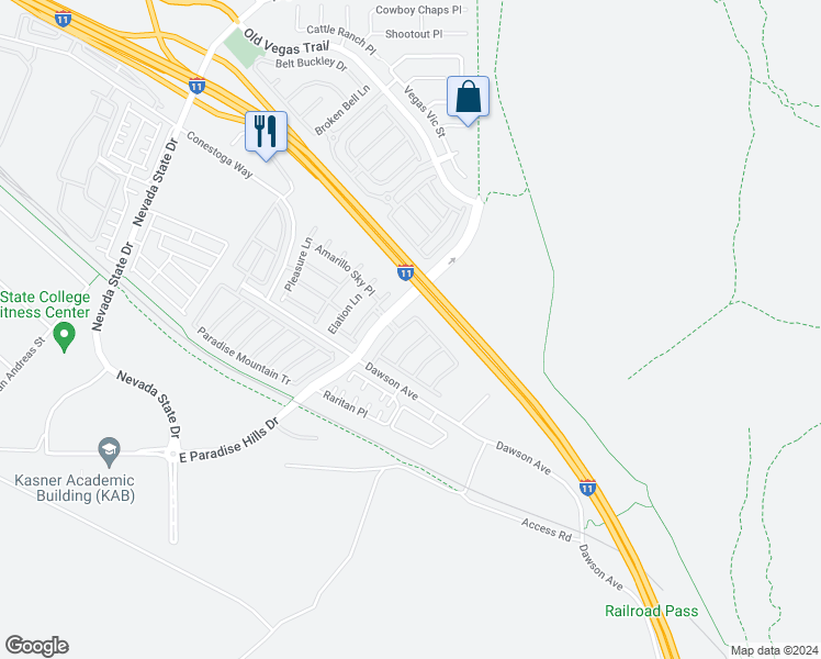 map of restaurants, bars, coffee shops, grocery stores, and more near 1092 Tuscan Sky Lane in Henderson