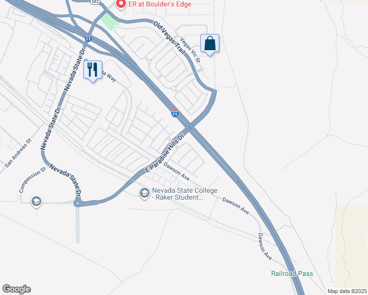 map of restaurants, bars, coffee shops, grocery stores, and more near 1092 Tuscan Sky Lane in Henderson