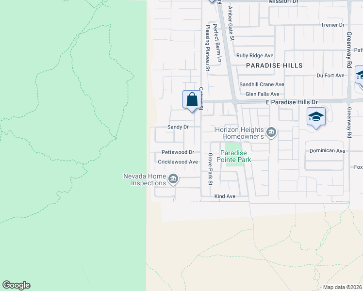 map of restaurants, bars, coffee shops, grocery stores, and more near 105 Staplehurst Avenue in Henderson