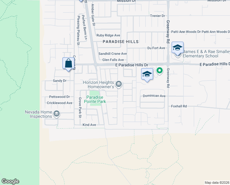 map of restaurants, bars, coffee shops, grocery stores, and more near 167 Afternoon Rain Avenue in Henderson