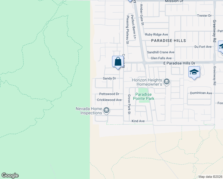 map of restaurants, bars, coffee shops, grocery stores, and more near 105 Staplehurst Avenue in Henderson