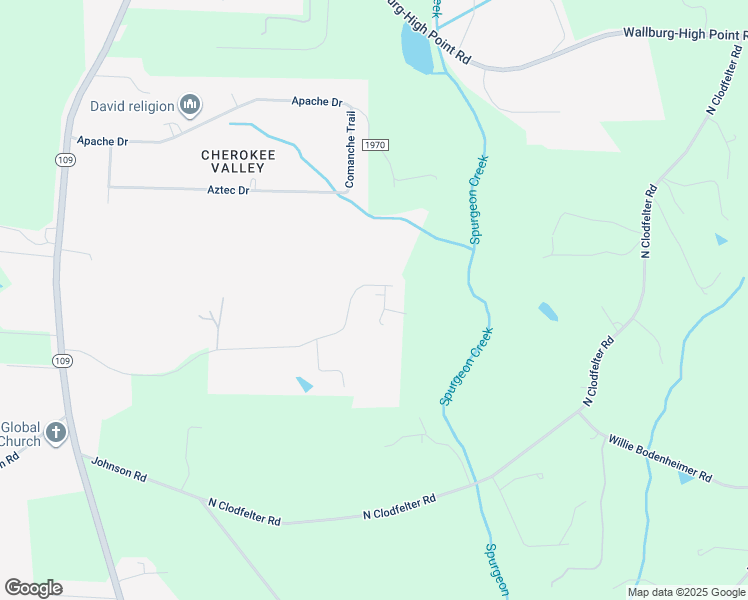 map of restaurants, bars, coffee shops, grocery stores, and more near 968 Stoney Ridge Road in Winston-Salem