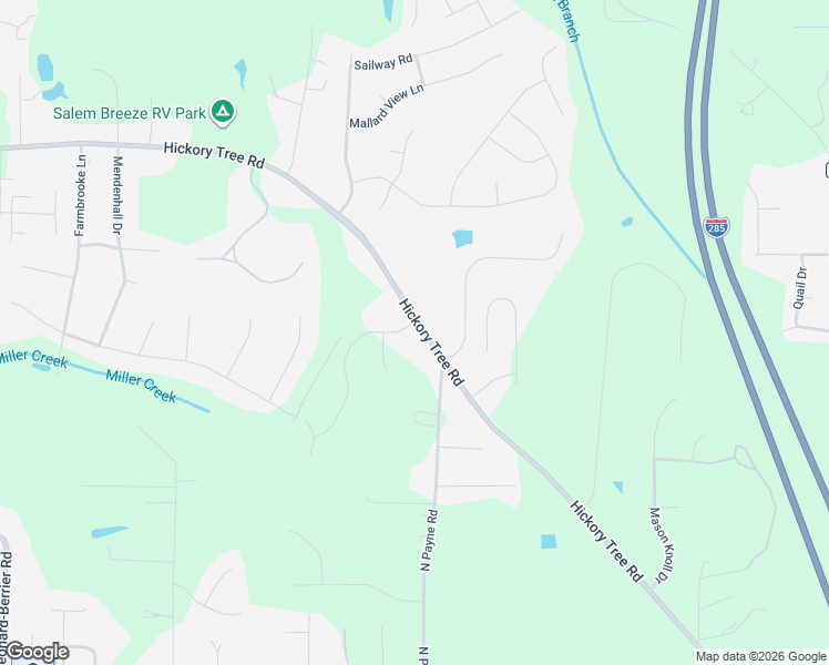 map of restaurants, bars, coffee shops, grocery stores, and more near 2192 Hickory Tree Road in Winston-Salem