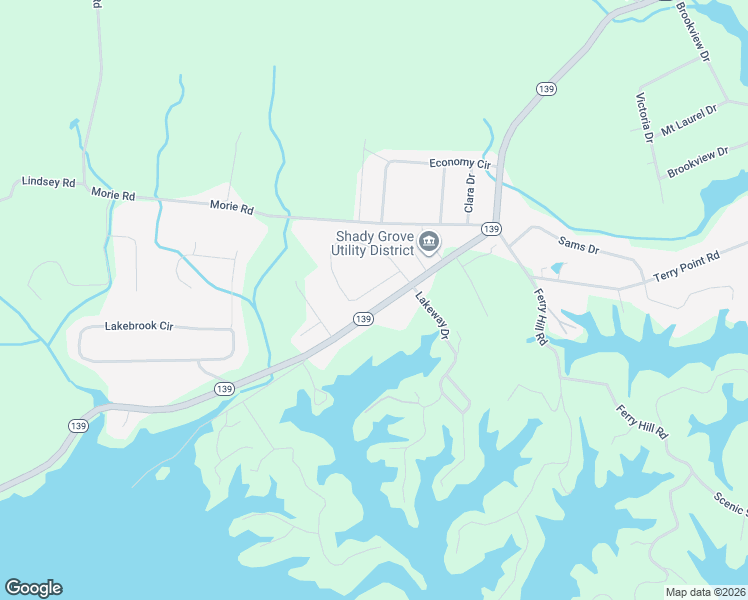 map of restaurants, bars, coffee shops, grocery stores, and more near 1044 Southwind Circle in Dandridge