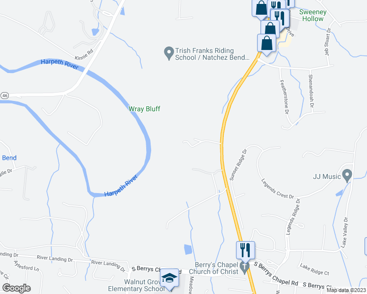 map of restaurants, bars, coffee shops, grocery stores, and more near 2060 Hillsboro Road in Franklin
