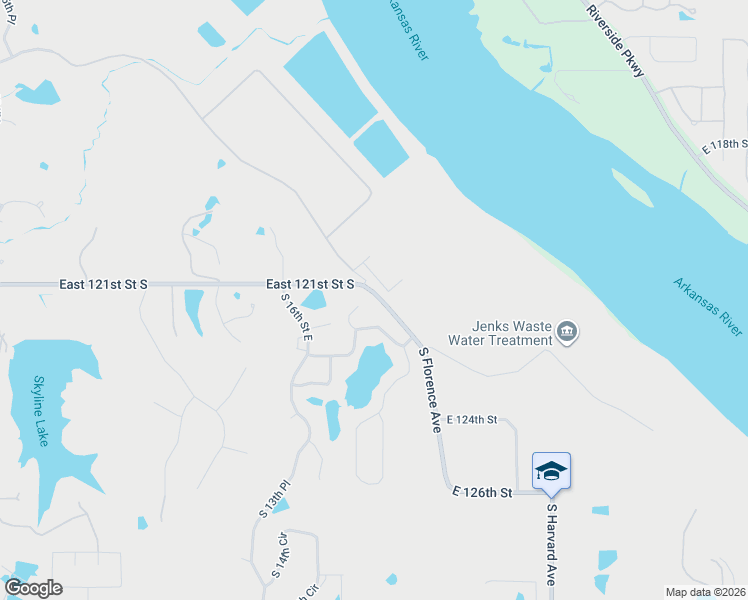 map of restaurants, bars, coffee shops, grocery stores, and more near 12117 South 18th Street East in Jenks