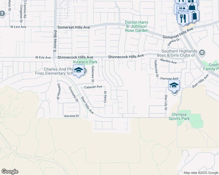 map of restaurants, bars, coffee shops, grocery stores, and more near 11101 Montagne Marron Boulevard in Las Vegas
