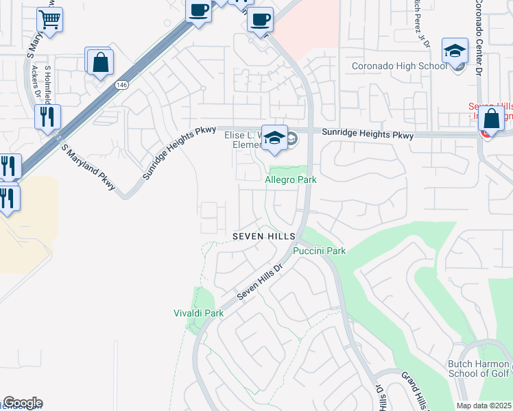 map of restaurants, bars, coffee shops, grocery stores, and more near 1124 Majestic Canyon Street in Henderson