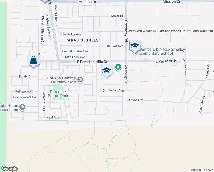 map of restaurants, bars, coffee shops, grocery stores, and more near 223 Crusades Avenue in Henderson